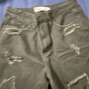 YMI distressed denim shorts size 7 black